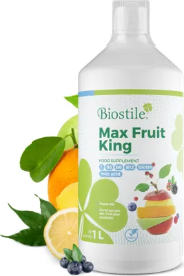 Produktbild von Biostile Max Fruit King - aloe vera, noni a 11 ovocných šťáv s vitamíny pro energii a imunitní systém