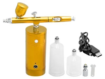 Produktbild von Wiederaufladbares USB-Airbrush-Set, tragbarer Airbrush-Kompressor, Sprühpumpe, Hand-Airbrush-Pistole für FX-Make-up, Tattoo-Malerei und Feuchtigkeitspflege
