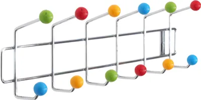 Produktbild von GARDEROBENLEISTE "COLOUR BALL" farbenfrohe Wandgarderobe mit 12 Kugeln