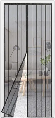 Produktbild von Magnetisches Fliegengitter für Balkon - Schiebetür - Insektenschutz - ohne Bohren - 80 x 220 cm - schwarz