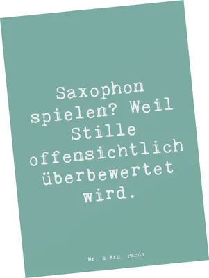 Produktbild von Mr. & Mrs. Panda Postkarte Spruch Saxophon Leidenschaft - Meeresbrise - Geschenk, Lernen, Melodie, Ansichtskarte, Ansichtskarten, Klang, Musikinstrument, Musik, Grußkarte