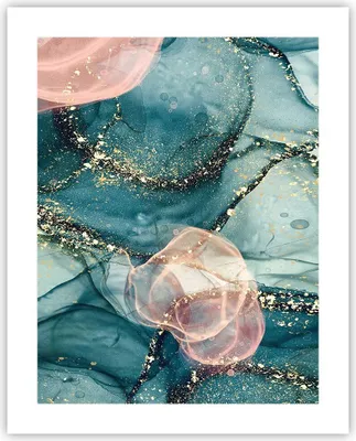 Produktbild von Poster - Poster ohne Rahmen - Flüssigkeit Gold Rosa - 40x50 cm - Wand Bild - Wanddeko - Wandbilder - Kunstposter - Wandposter - Bilder - Kunstdruck - Wanddekoration - Wandbild - P2XPA40x50-4817