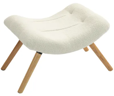 Obrázok produktu pre Plyšový odpočívak na nohy – podnožka a taburetka | Farba: biela | Rozmery: 45 x 60,5 x 38 cm