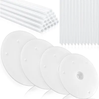 Tortenplatten-Set, 4-teilig, rund, wiederverwendbar, für Kuchen