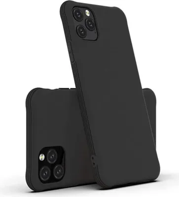 Image de Coque Apple iPhone 11 Pro en silicone solide, dos noir A2160