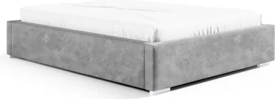 Produktbild von Stauraumbett Linn 200x200 – Modern & Stabil ohne Kopfteil mit Metallrahmen, Gasdruckfedern & Edlem Samtbezug Piano 15 Dunkelgrau