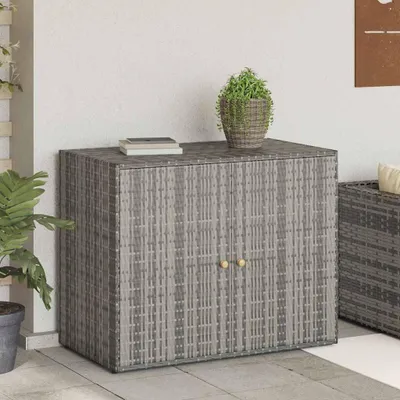 Obrázok produktu pre vidaXL Záhradná skriňa Grey 100x55,5x80 cm Poly ratan