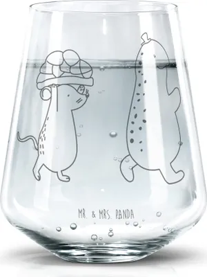 Produktbild von Mr. & Mrs. Panda Glas Schildkröte Maus - Transparent - Geschenk, Beste Freunde, Glasbecher, Trinkglas, Freundinnen, Tumbler, Becherglas, Dekoglas