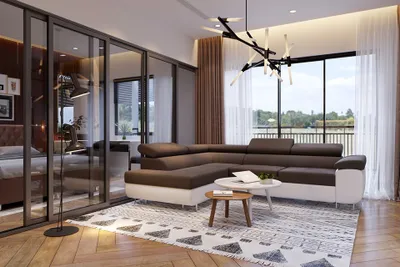 Produktbild von Ecksofa  WildGroßes und funktionelles Ecksofa WILD für ein modernes Wohnzimmer. Verstellbare Kopfstützen, Schlaffunktion und ein Behälter für Bettzeu