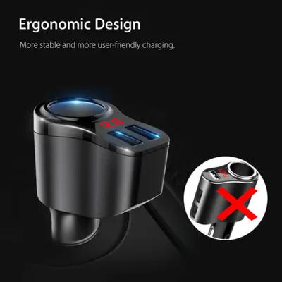Obrázok produktu pre Nabíjačka do auta s dvojitým USB portom Splitter 12V-24V zásuvka zásuvka zapaľovača cigariet