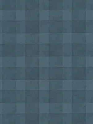 Produktbild von PVC-freie Tapete mit grafischem Karomuster – Blau