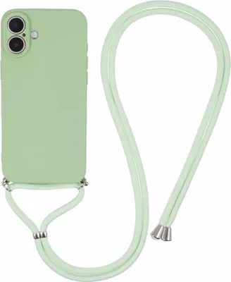 Produktbild von iPhone 16 Hülle - Coverup Colour TPU Back Cover mit Handykette - Frog Green