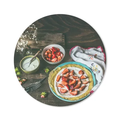Produktbild von MuchoWow® Mauspad Mousepad Erdbeere - Rustikal - Obst - Rustikale Blumen 20x20 cm - Mousepads - Maus Mat - Pad - Mausunterlage - Schreibtischmatte