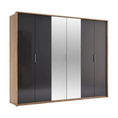 Produktbild von 6-türiger Kleiderschrank Lava / Eiche Craft – 2745 × 2134 × 585 mm