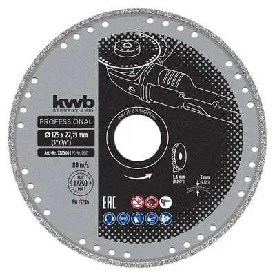 Produktbild von kwb Diamant Trennscheibe mit Ganzrand, für Metallbearbeitung ø 125 x 22 mm