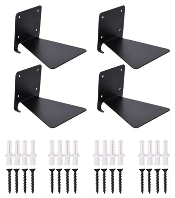 Produktbild von Unsichtbares Bücherregal 4er-Pack Metall Schwarz 13x13x9,5 cm