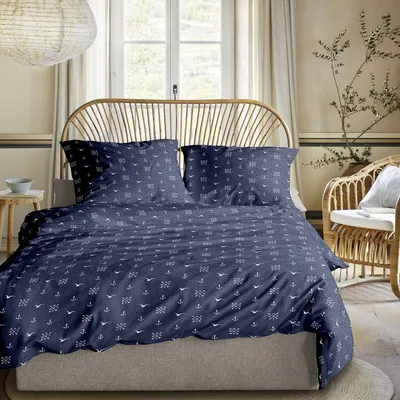 Produktbild von Irisette Seersucker Bettwäsche-Garnitur Easy 8603 Farbe blau Größe 135x200+80x80