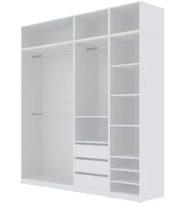 Produktbild von Marmex TRES J/N Weiß Kleiderschrank mit Aufsätzen, Schubladen  210x246x51cm