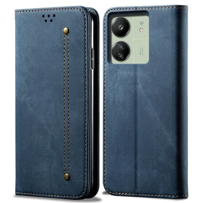 Produktbild von Hülle für Xiaomi Poco C65 /Redmi 13C 4G Leder Brieftasche Flip Bookstyle Schutzhülle mit Standfunktion Blau