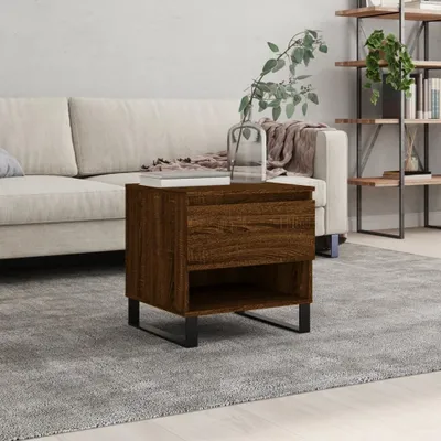 Produktbild von "Rabatt" Couchtisch modern - Wohnzimmertisch - Einfache Montage - Braun Eichen-Optik 50x46x50 cm Holzwerkstoff - Kaffeetisch CC22629