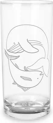 Produktbild von Mr. & Mrs. Panda Tumbler Walfisch Thunfisch 200 ml - Transparent - Geschenk, Lustige Sprüche, Trinkglas, Cocktailglas, Trinkbecher Glas, Longdrinkglas, Wahl, Wal, Witz