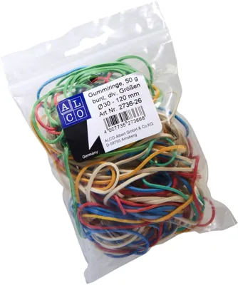 Produktbild von Gummiring Naturkautschukgröße sortiert 50g Packung mit 400 Stück