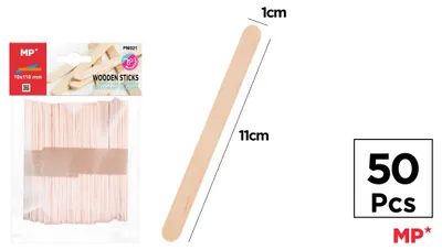 Image de Bâtonnets en bois pour travaux manuels, 50 pièces
