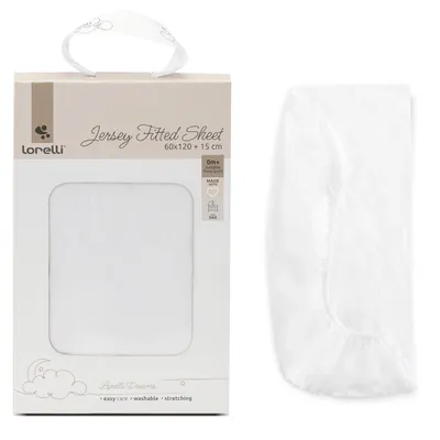 Obrázek produktu pro Lorelli Jersey napínací prostěradlo 60x120 cm, 100% bavlna, bílé