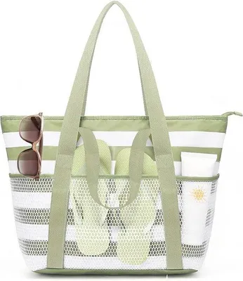 Produktbild von Große, große Strandtasche mit Reißverschluss, wasserdicht und faltenfähig