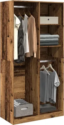 Produktbild von Design Möbel Kleiderschrank Altholz-Optik 100x50x200 cm Holzwerkstoff - Kleiderschränke DE95478605
