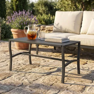 Immagine prodotto di Milani Home - tavolino da giardino, Aelana, 92 x 45 cm, in acciaio, antracite