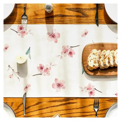 Produktbild von Tischläufer mit modernen Frühlingsblumen 33x183 cm für Küche und Esszimmer