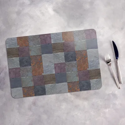 Produktbild von Tischset 4x45x30 cm + 10fi cm Platzset Tischmatte Platzmatte Untersetzer - Kacheln Abstrakt