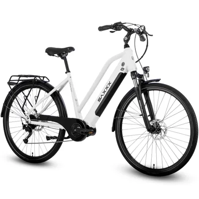 Produktbild von SAXXX E-Bike 28 Zoll Damen Herren, 70 Nm Mittelmotor, 418 Wh Akku, bis 100 km, Shimano Alivio 9-Gang, hydraulische Scheibenbremsen, 130 kg