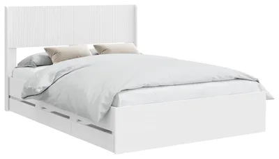 Produktbild von vidaXL Bettgestell mit Stauraum und Kopfteil Weiß 150 x 200 cm