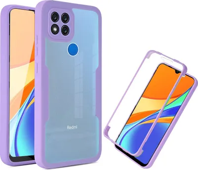 Immagine prodotto di Redmi 9C Custodia protettiva, Built-in screen protector 360 gradi protezione completa custodia del telefono per Xiaomi Redmi 9C Viola