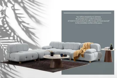 Produktbild von Ecksofa Sofa Stoff Wohnzimmer Sofas Eck Grau Modern Polyester Design