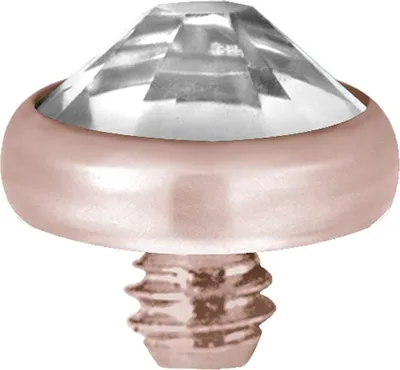 Produktbild von Karisma Micro Aufsatz Dermal Anchor Piercing Titan G23 Roségold mit Kristall Elements - Weiss - 3.0 Millimeter