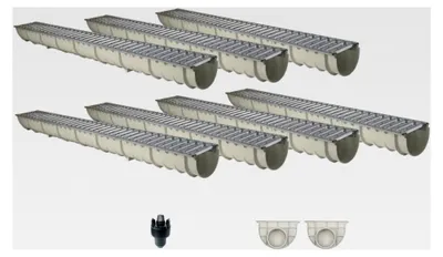 Produktbild von Entwässerungsrinne GFK MEAHOME Classic SET 7 Meter