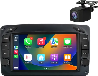 Produktbild von Android Autoradio 7 Zoll 32GB für Mercedes C-Klasse W203 (2000–2004) Vorfacelift mit CarPlay & Android Auto Navigation & Bluetooth