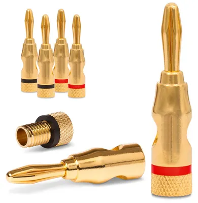 Produktbild von Bananenstecker 6 Stück Stecker NEXMEX Vergoldet Steckverbinder Lautsprecherkabel