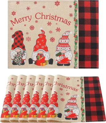 Obrázok produktu pre Vianočné podložky Teplovzdorné podložky Podložky na stôl Otec Vianoc Podložky na stôl pre domácu reštauráciu, 45x34cm, Otec Vianoc, obdĺžnik, 6 kusov