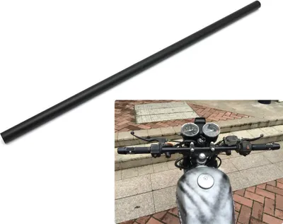 Image de Guidon universel 7/8" 22mm Tracker Drag Bar pour moto vélo noir _ droit