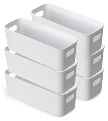 Produktbild von Set mit 6 stapelbaren Aufbewahrungsboxen aus Kunststoff
