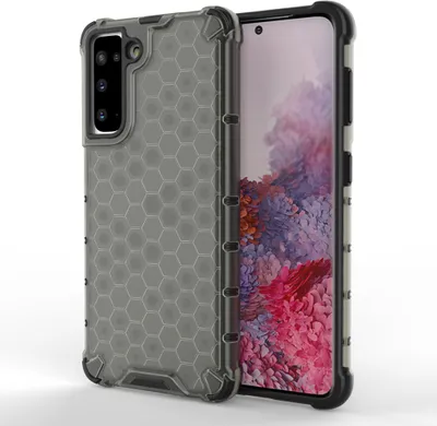 Produktbild von Honeycomb Handyhlle Schutzhlle mit TPU Rahmen fr Samsung Galaxy S21 5G schwarz