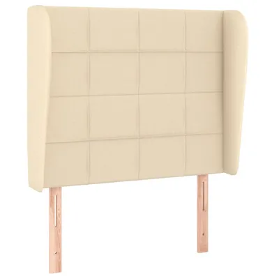Produktbild von vidaXL Kopfteil mit Ohren Creme 93x23x118/128 cm Stoff