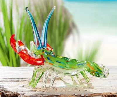 Produktbild von Gilde Glasart, Figur, Hummer, "Hummer", Glas, blau, grün, rot, VE 1, L. 16 cm, B. 24 cm, H. 21 cm 27459