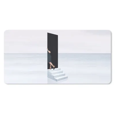 Produktbild von MuchoWow® Schreibtischunterlage Frau - Treppe - Abstrakt - Tür 80x40 cm - XXL Mauspad - Gaming Mauspad