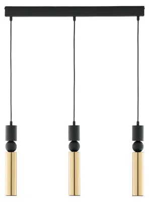Immagine prodotto di Lampada a sospensione ALAS nero-oro 3xGU10x10W in metallo, dimensioni: 120x60x6 cm, IP20, Jupiter