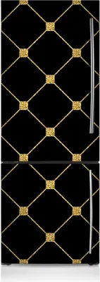 Produktbild von Kühlschrank Aufkleber Kühlschrankmagnete Dekoration Kühlschrankfolie 60x205 cm - Goldene Diamanten